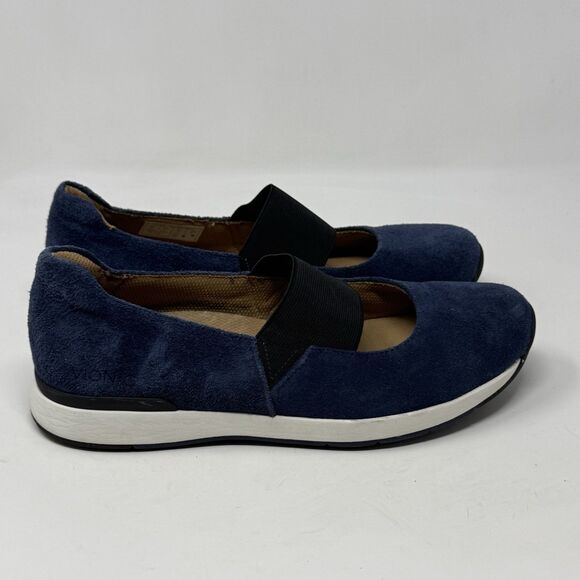 Vionic Shoes - Vionic Cadee Loafers Womens 10 W Wide Blue Suede Mary Jane Slip On Shoes